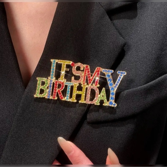 she_stylish Jewelry - Multi-Color 'It's My Birthday' Rhinestone Brooch 🎉 🎁 🎂